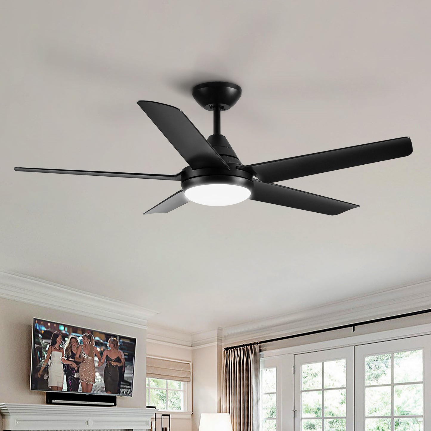 48" Modern Contemporary LED Ceiling Fan with Remote Control