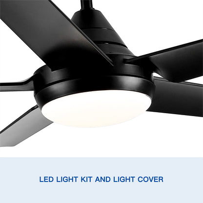 48" Modern Contemporary LED Ceiling Fan with Remote Control
