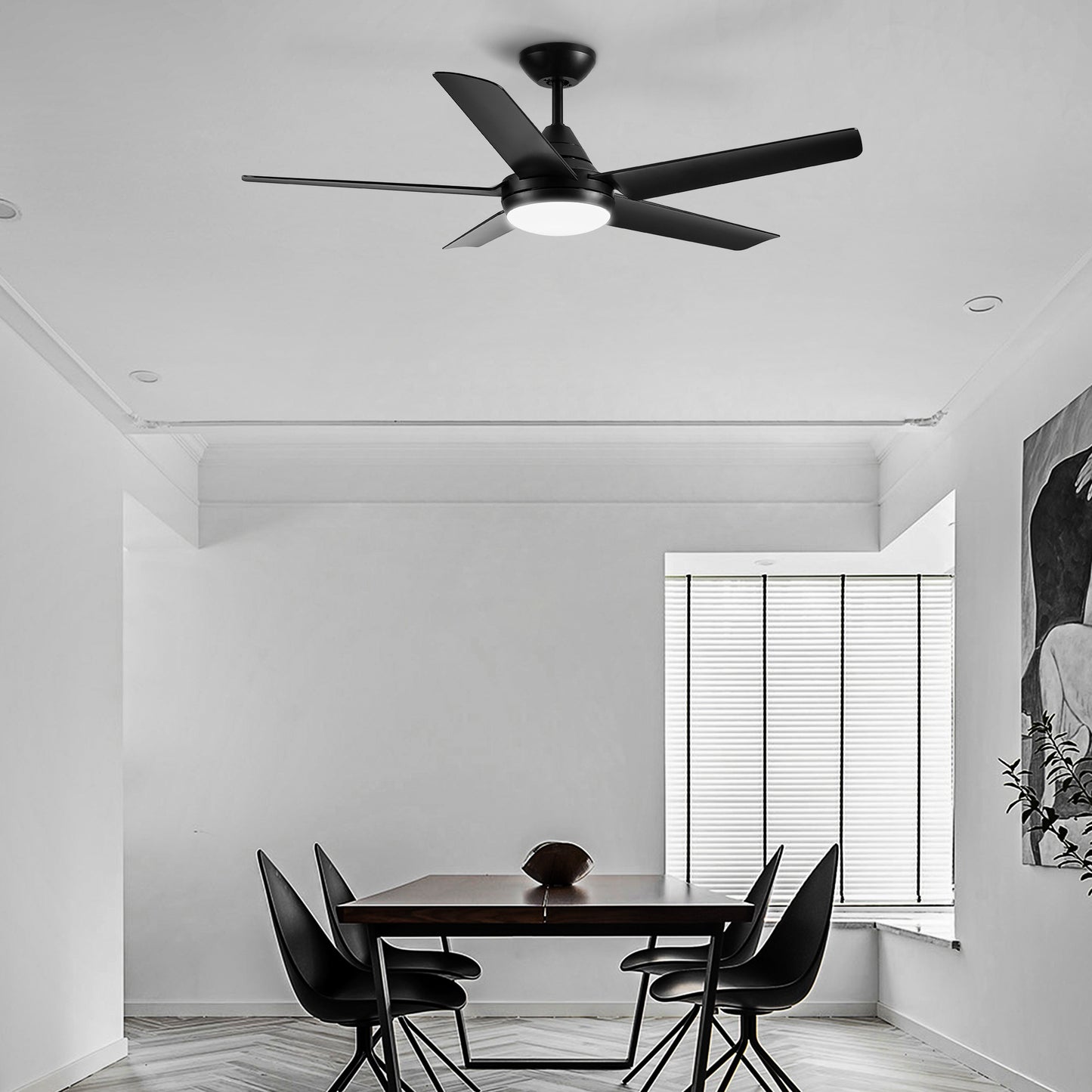 48" Modern Contemporary LED Ceiling Fan with Remote Control