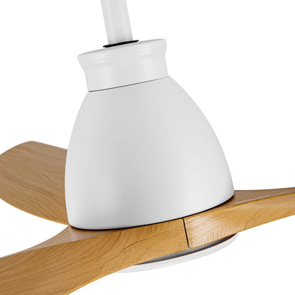52 inch Indoor Ceiling Fan with Intergrated LED - Matte White with Antique Brown Wood Grain Blade