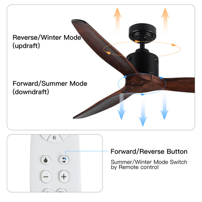 52" Farmhouse Rustic Ceiling Fan with Remote Control