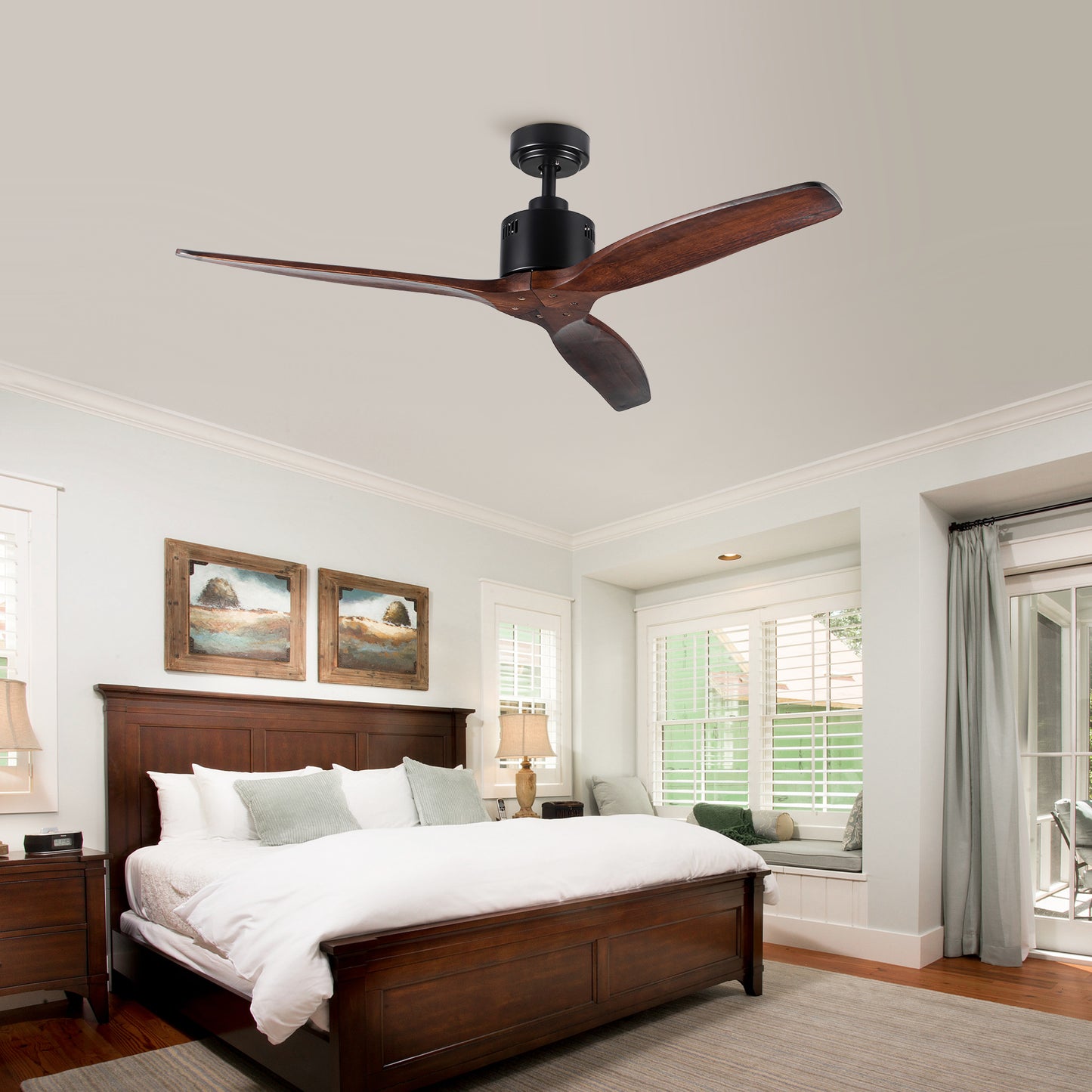 52" Farmhouse Rustic Ceiling Fan with Remote Control