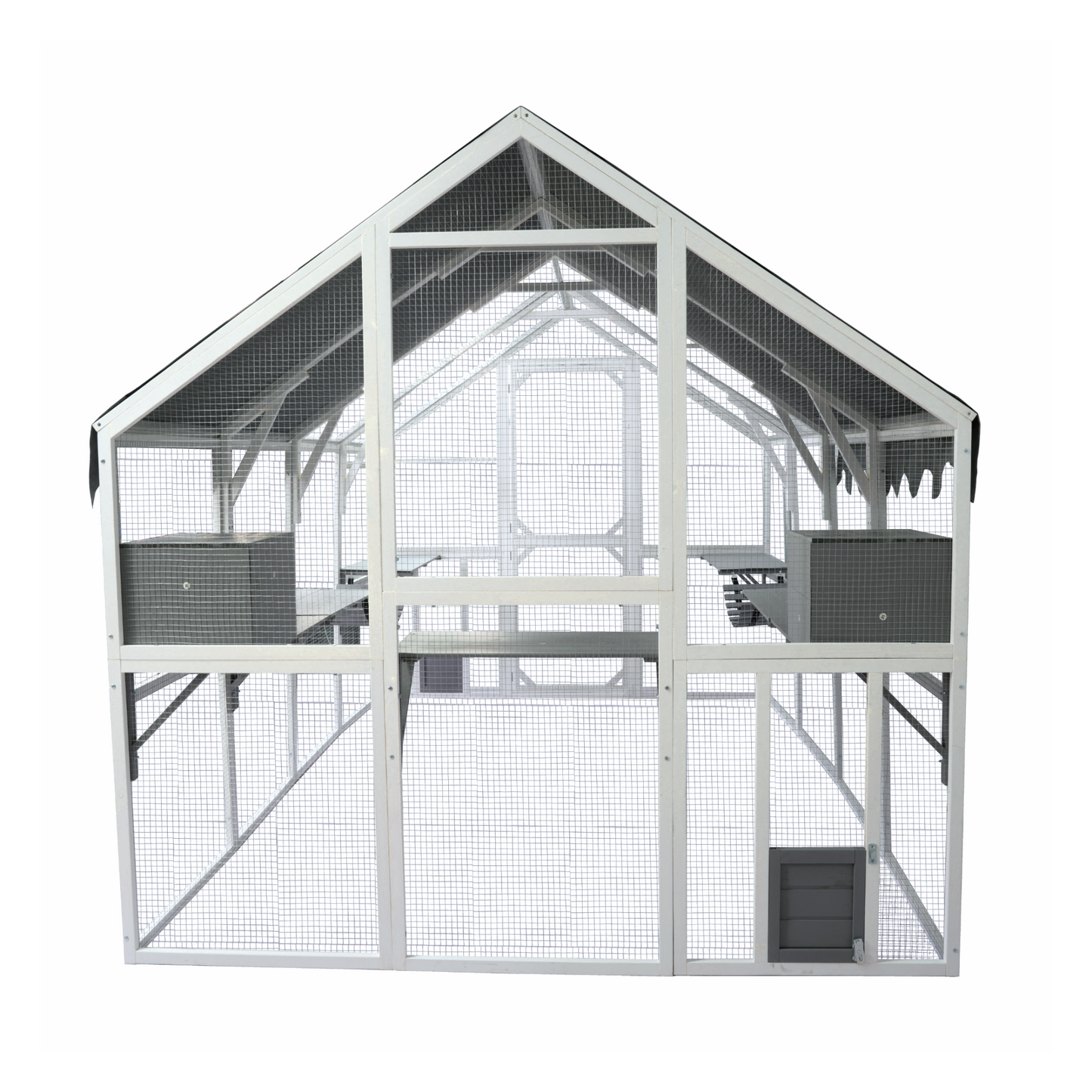 XPT019 cat cage box lovely house cute pet play speace Wooden White Big for backyard room
