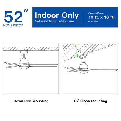 52 In.Intergrated LED Ceiling Fan Lighting with Remote Control