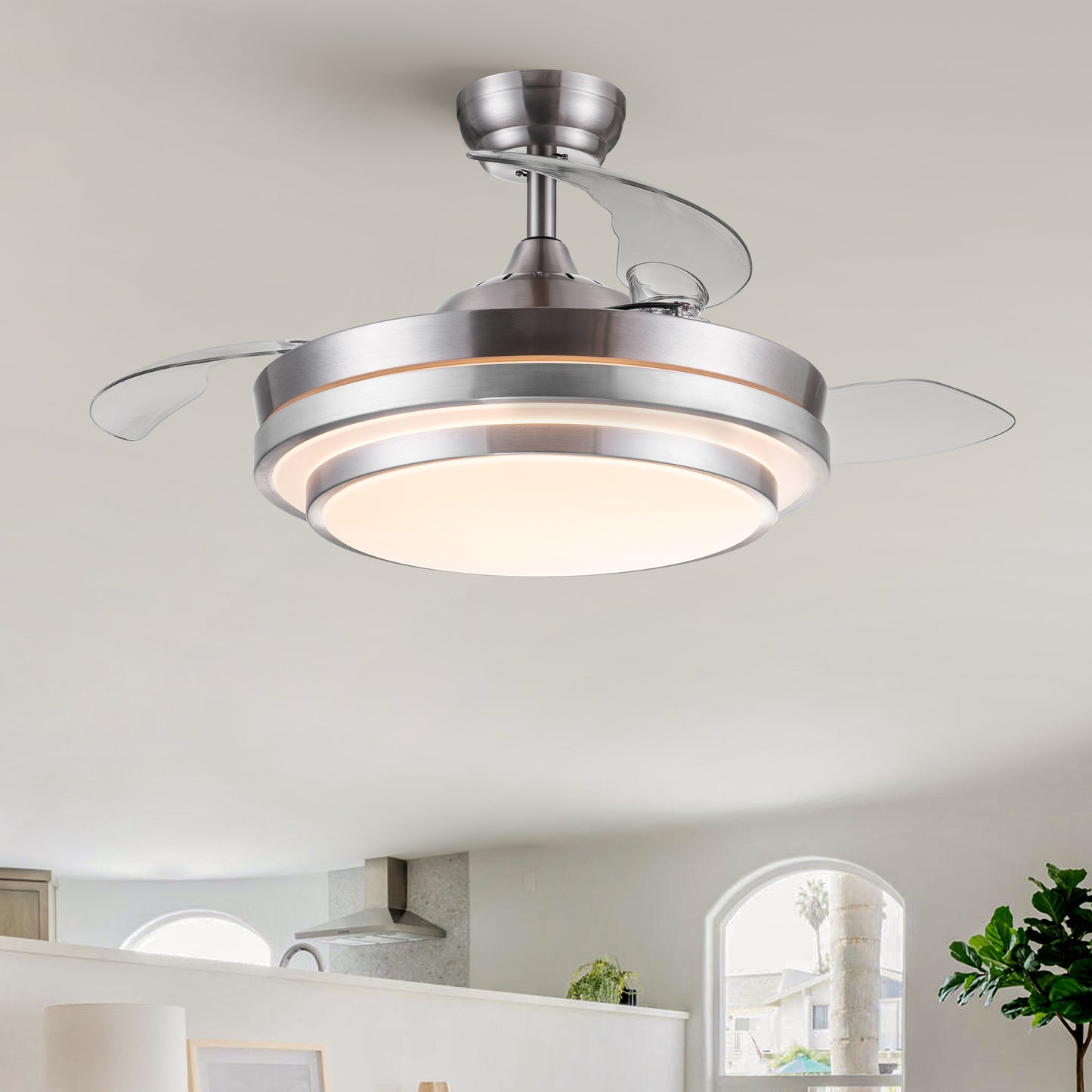 42 in. Retractable Ceiling Fan with Remote Control