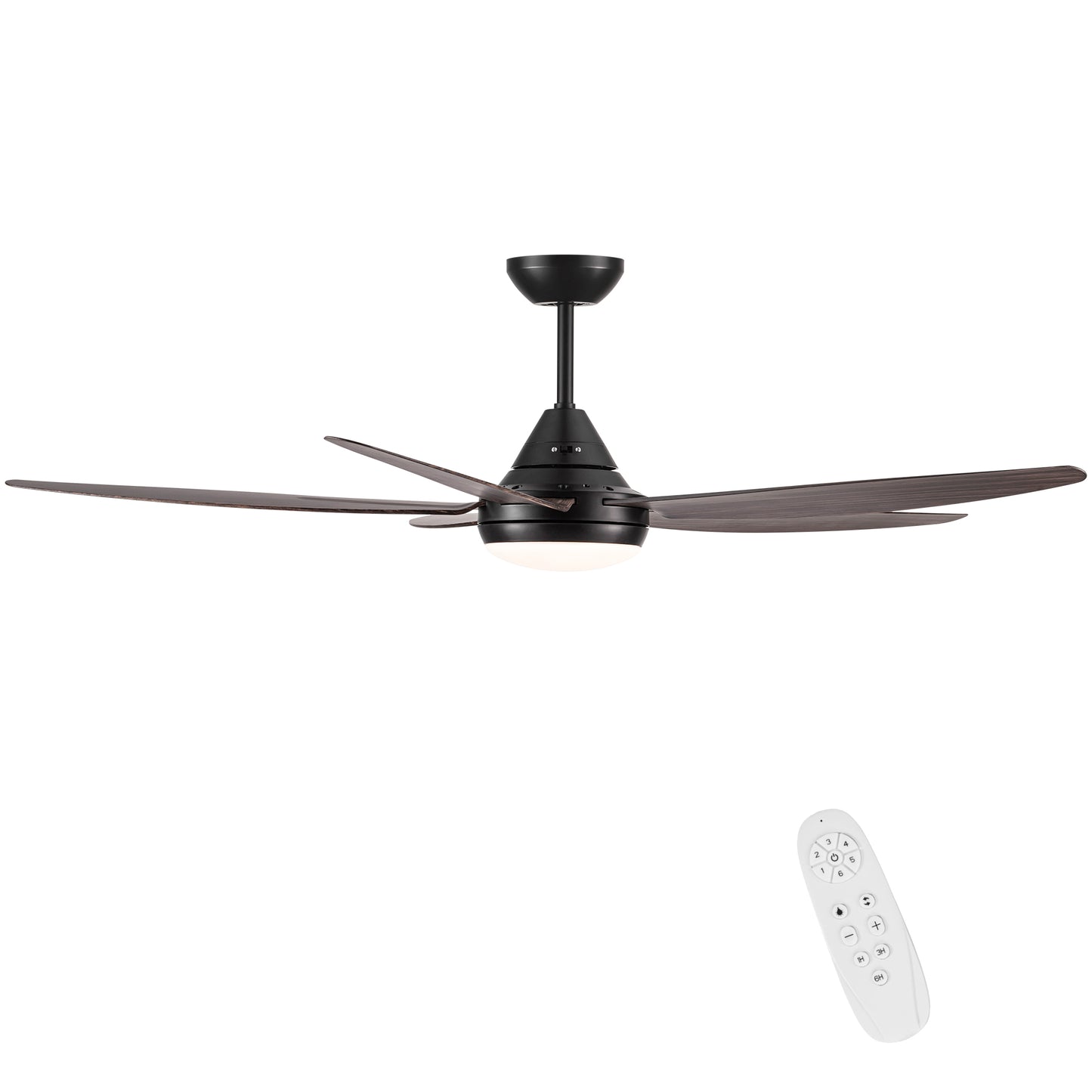 56 In Intergrated LED Ceiling Fan Lighting with Brown Wood Grain ABS Blade