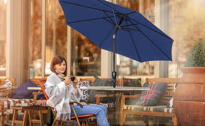 10' Patio Umbrella Outdoor Table Market Yard Umbrella with Push Button Tilt/Crank