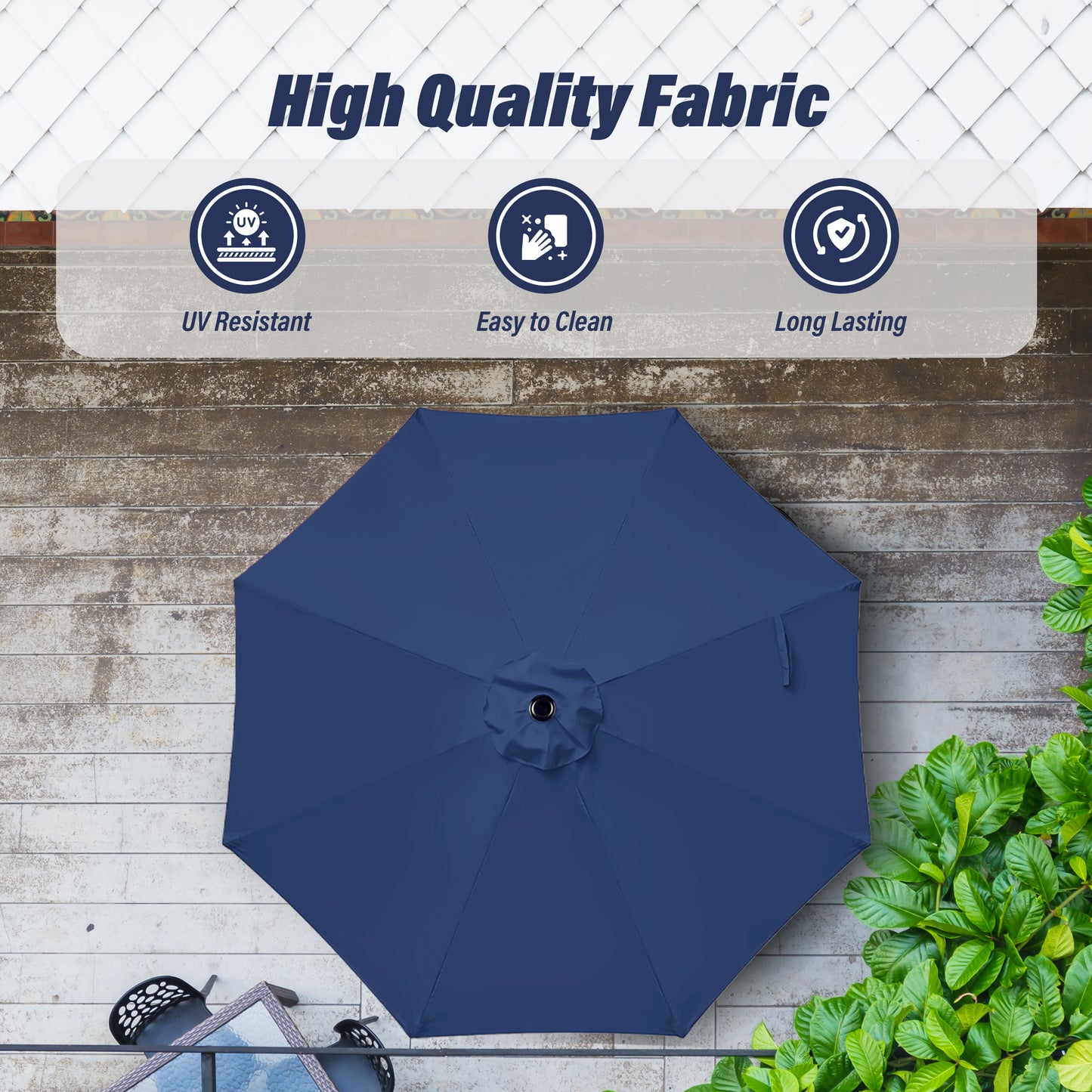 10' Patio Umbrella Outdoor Table Market Yard Umbrella with Push Button Tilt/Crank