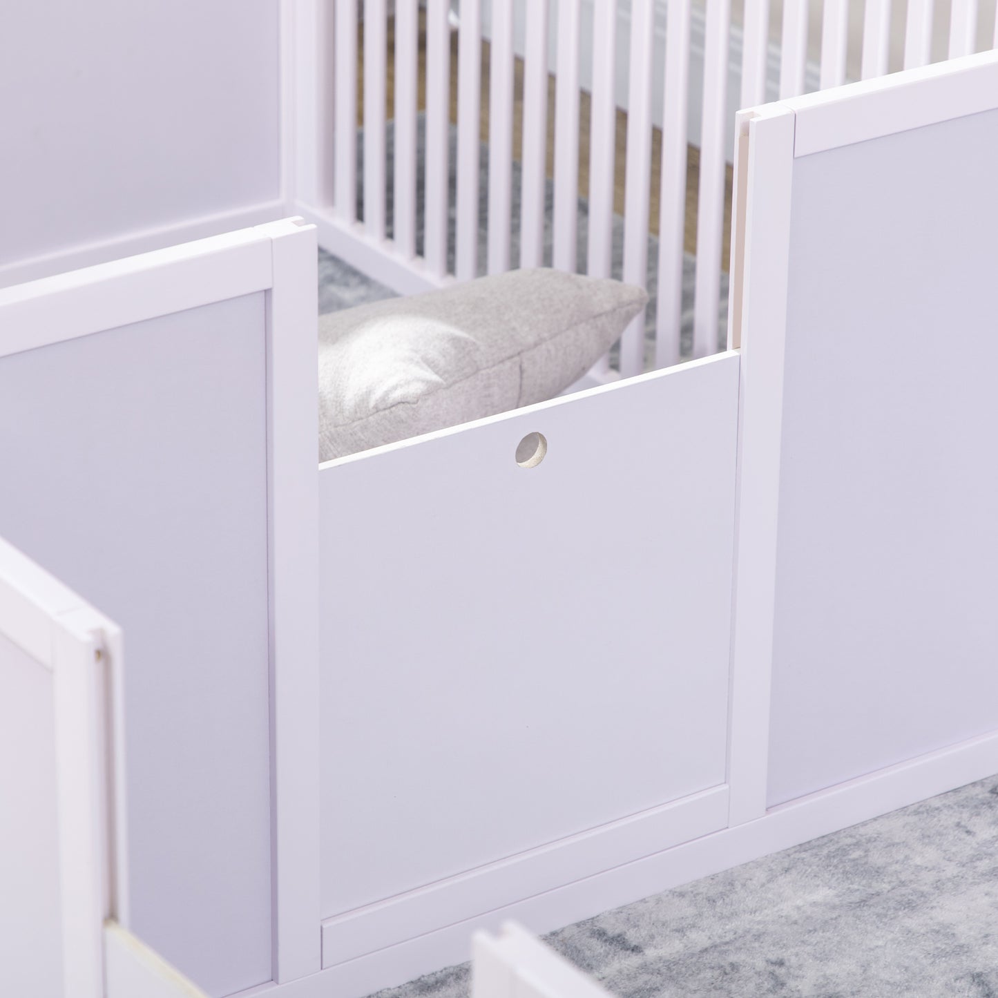 PawHut Whelping Box for Dogs Built for Mother's Comfort, Dog Whelping Pen with Removable Doors, Puppy Playpen for Indoors, Newborn Puppy Supplies & Essentials, 81" x 39" x 20", White