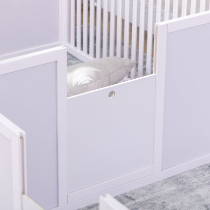 PawHut Whelping Box for Dogs Built for Mother's Comfort, Dog Whelping Pen with Removable Doors, Puppy Playpen for Indoors, Newborn Puppy Supplies & Essentials, 81" x 39" x 20", White
