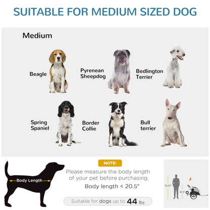 Aosom Dog Bike Trailer 2-In-1 Pet Stroller with Canopy and Storage Pockets, White