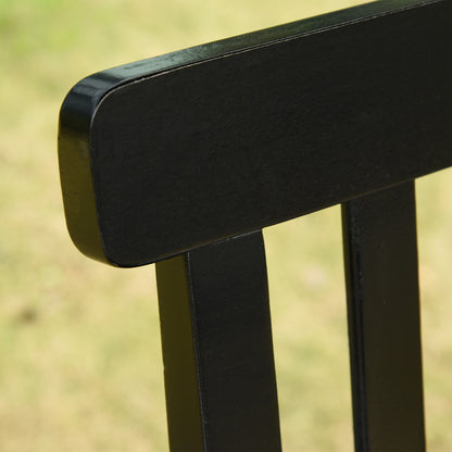 Outsunny 2-Seater Hanging Porch Swing Outdoor Patio Swing Chair Seat with Slatted Build and Chains, 440lbs Weight Capacity, Black