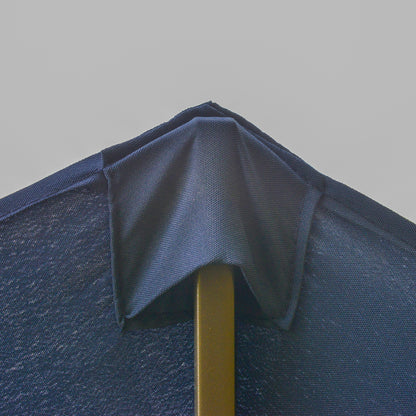 Outsunny Patio Umbrella 15' Steel Rectangular Outdoor Double Sided Market with base, Sun Protection & Easy Crank for Deck Pool Patio, Dark Blue