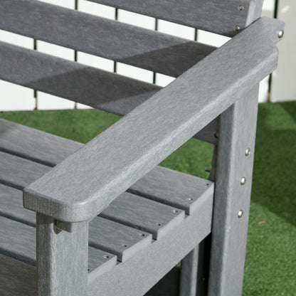Outsunny 2-Person Outdoor Glider Bench Patio Double Swing Rocking Chair Loveseat w/ Slatted HDPE Frame for Backyard Garden Porch, Light Gray