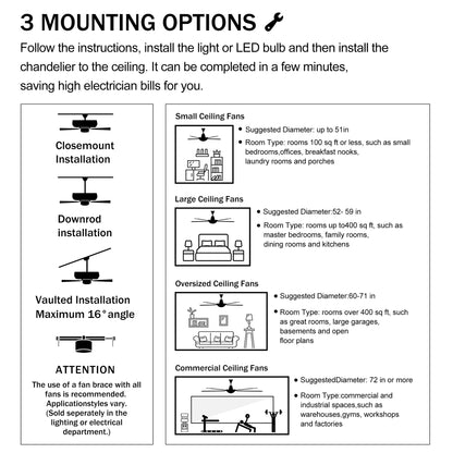 Ceiling fan AC motor low noise small ceiling fan Modern Enclosed Reversible Motor Ceiling Fan For Farmhouse, Bedroom Living Room bedroom