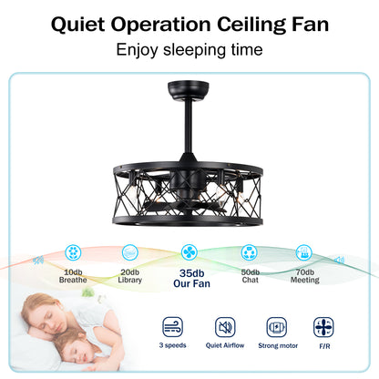 Ceiling fan AC motor low noise small ceiling fan Modern Enclosed Reversible Motor Ceiling Fan For Farmhouse, Bedroom Living Room bedroom