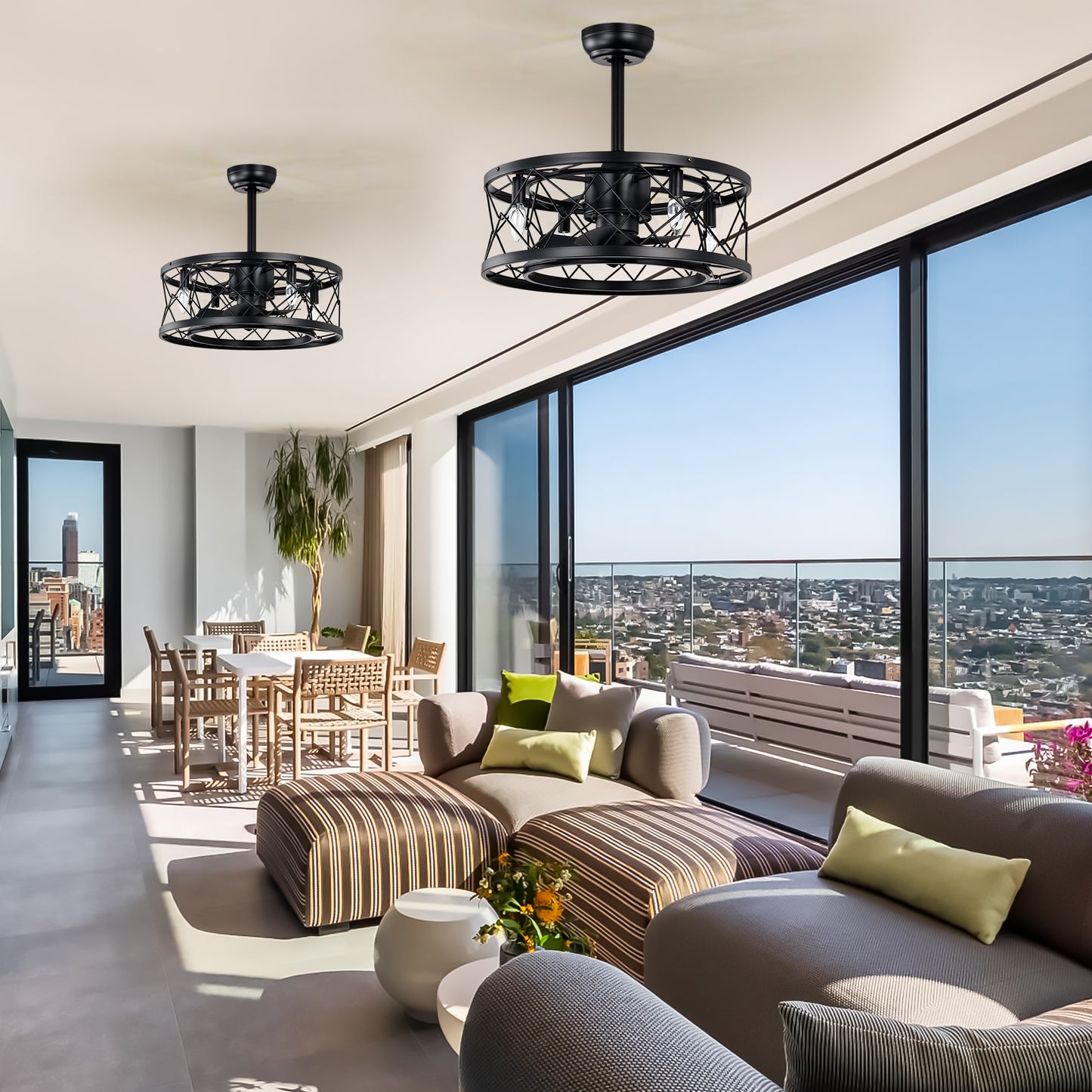 Ceiling fan AC motor low noise small ceiling fan Modern Enclosed Reversible Motor Ceiling Fan For Farmhouse, Bedroom Living Room bedroom