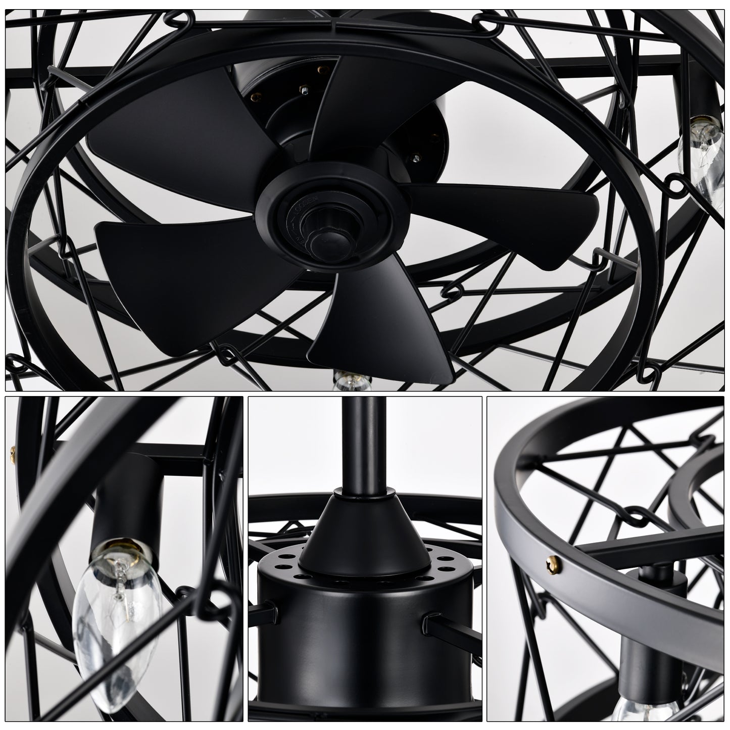 Ceiling fan AC motor low noise small ceiling fan Modern Enclosed Reversible Motor Ceiling Fan For Farmhouse, Bedroom Living Room bedroom