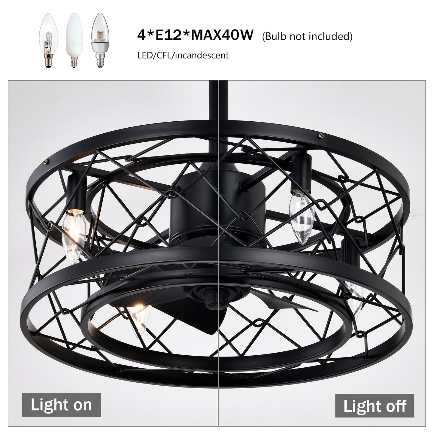 Ceiling fan AC motor low noise small ceiling fan Modern Enclosed Reversible Motor Ceiling Fan For Farmhouse, Bedroom Living Room bedroom