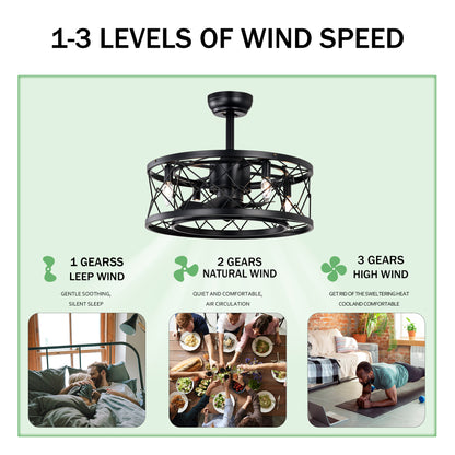 Ceiling fan AC motor low noise small ceiling fan Modern Enclosed Reversible Motor Ceiling Fan For Farmhouse, Bedroom Living Room bedroom