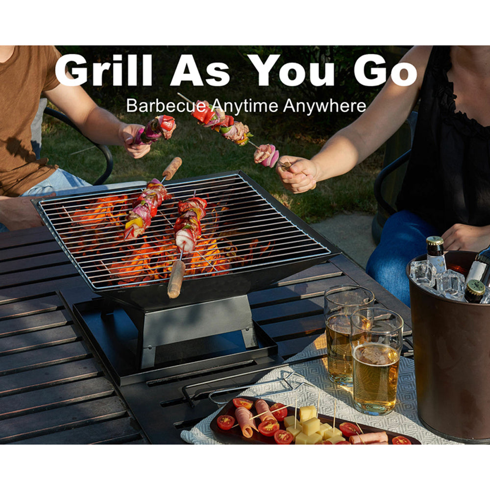 Square Small Fire Pit BBQ Party Portable Fire Pit