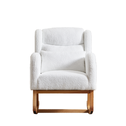 27.2"W Modern Accent High Backrest Living Room Lounge Arm Rocking Chair, Two Side Pocket