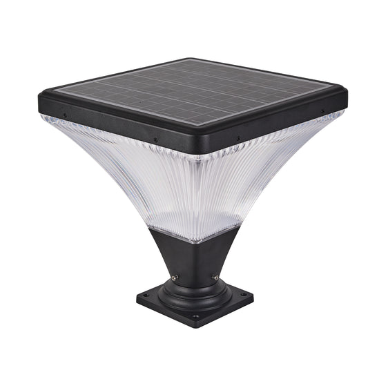 15" Black Outdoor Post Light - LED with Remote Control, Dimmable, Timer Function, Weatherproof for Yard, Garden, Pathway (1-Pack)
