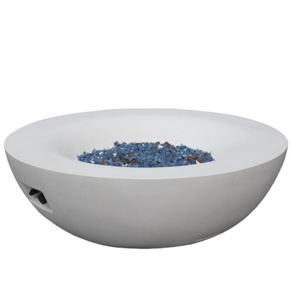 42 Inch Outdoor Concrete Propane gas Fire Pit bowl in Antique white color