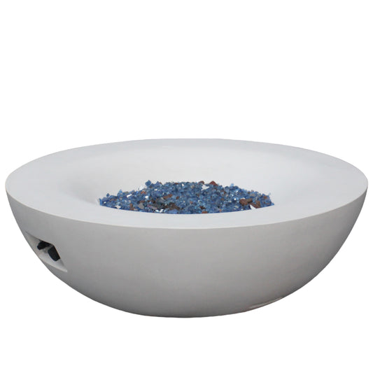 42 Inch Outdoor Concrete Propane gas Fire Pit bowl in Antique white color