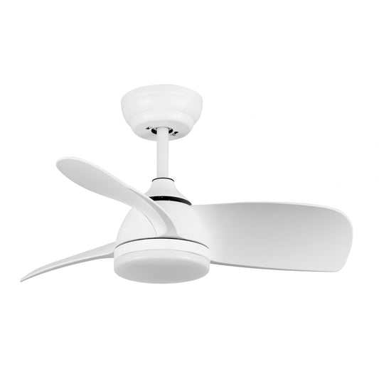 28 In Intergrated LED Ceiling Fan Lighting with White ABS Blade