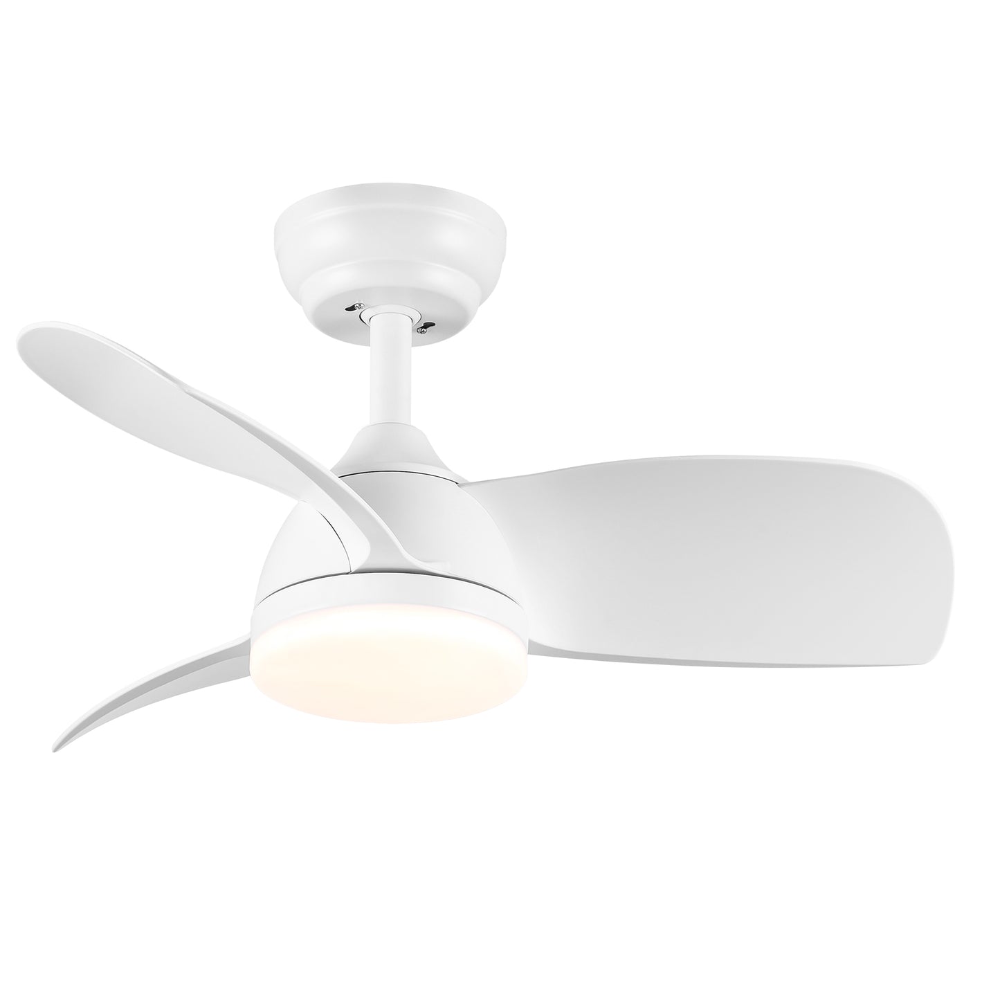 28 In Intergrated LED Ceiling Fan Lighting with White ABS Blade