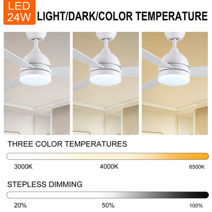 Smart 48 in. integrated LED Balck Ceiling Fan with Remote Contorl and Plywood Blades