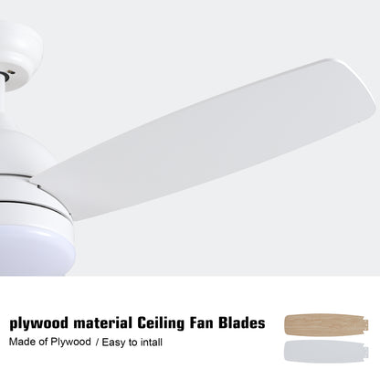 Smart 48 in. integrated LED Balck Ceiling Fan with Remote Contorl and Plywood Blades