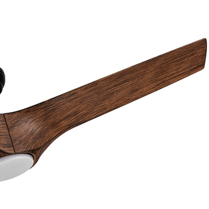56 In.Intergrated LED Ceiling Fan with Brown Wood Grain ABS Blade