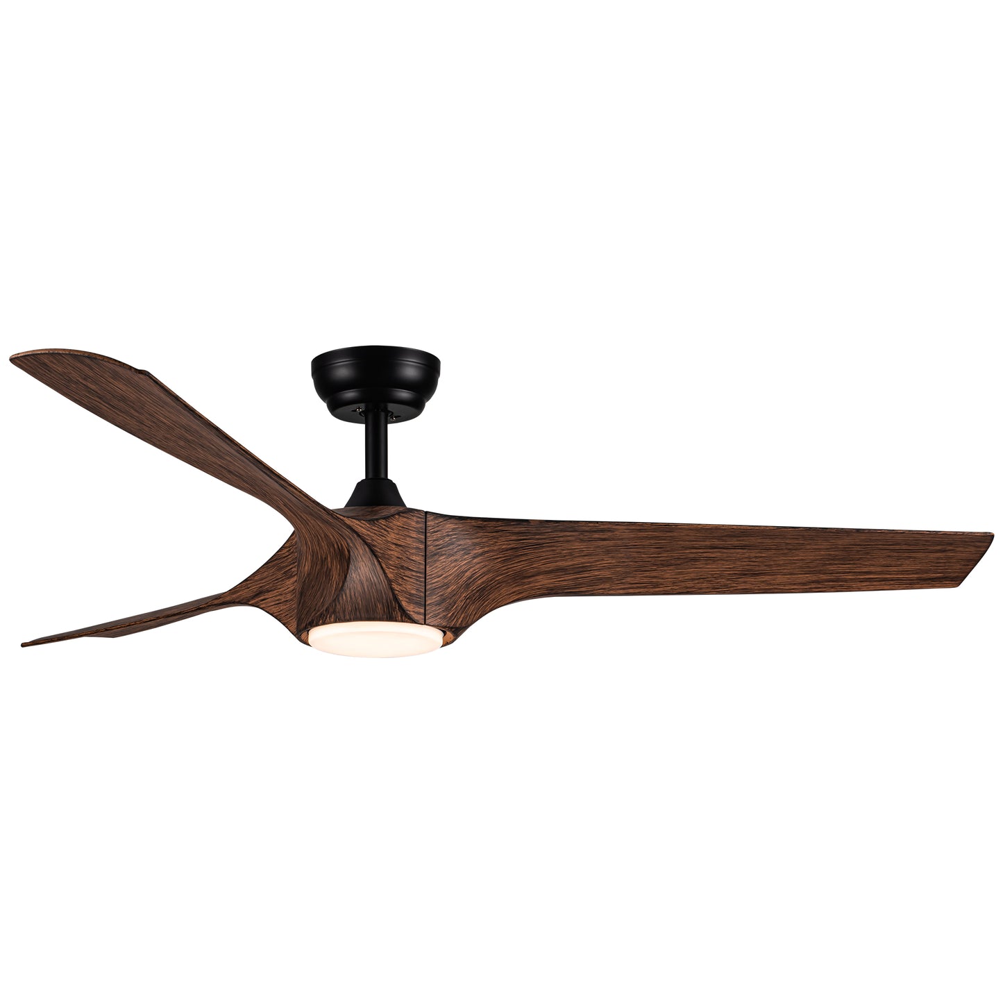 56 In.Intergrated LED Ceiling Fan with Brown Wood Grain ABS Blade
