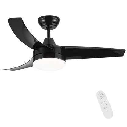 42-Inch 3-Blade Matte Black DC Motor Modern Contemporary LED Ceiling Fan-42 in x 42 in x 10.34 in