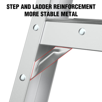 Household Aluminum Attic Ladder 25" x 54" ,350lbs Capacity, 7-10 ft Ceiling Height