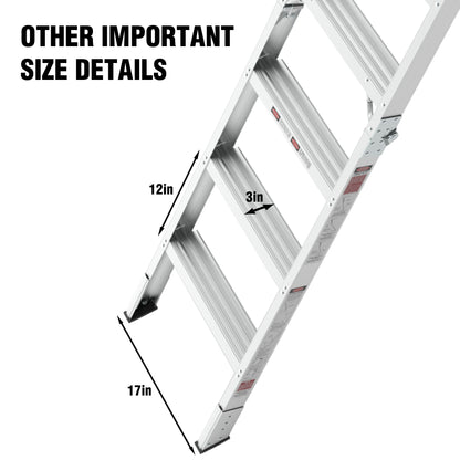 Household Aluminum Attic Ladder 25" x 54" ,350lbs Capacity, 7-10 ft Ceiling Height