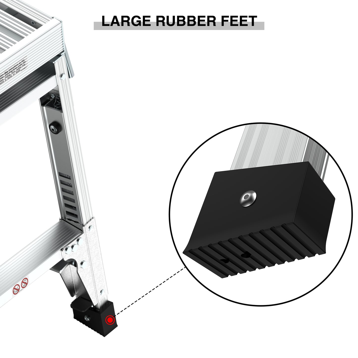 Aluminum Work Platform Large Size Step Stool Folding Portable Work Bench 40"  Width Telescopic Feet 22" -27.5" Height Adjustable