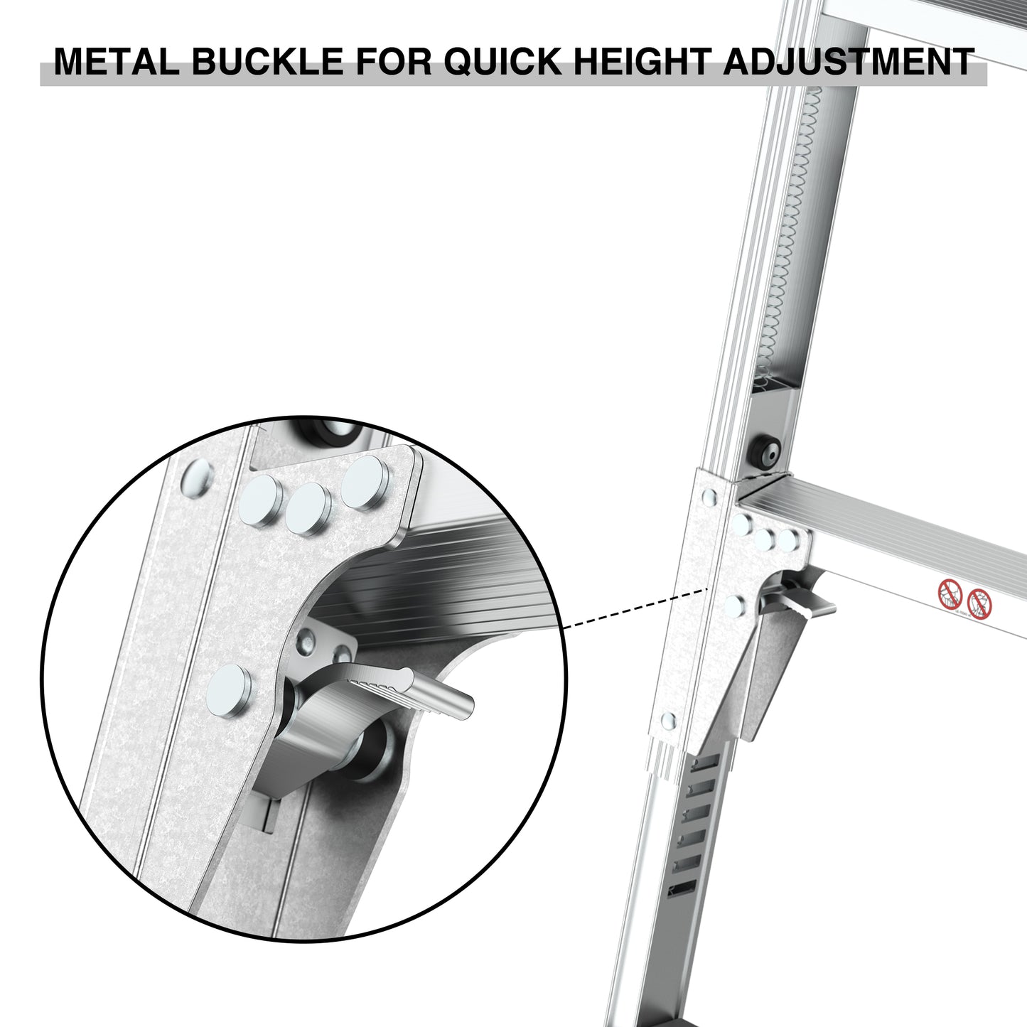 Aluminum Work Platform Large Size Step Stool Folding Portable Work Bench 40"  Width Telescopic Feet 22" -27.5" Height Adjustable