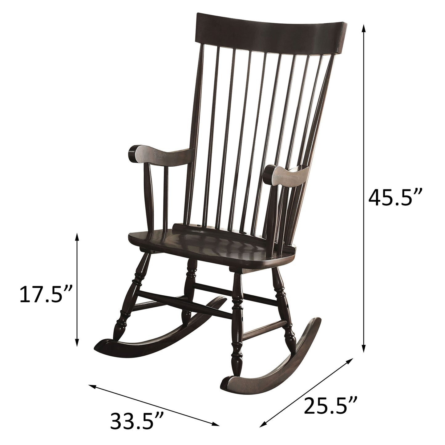 Black Spindle Back Rocking Chair