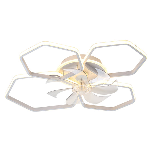 30Inches Ceiling Fan with Lights Remote Control Dimmable LED, 6 Gear Wind Speed Fan Light