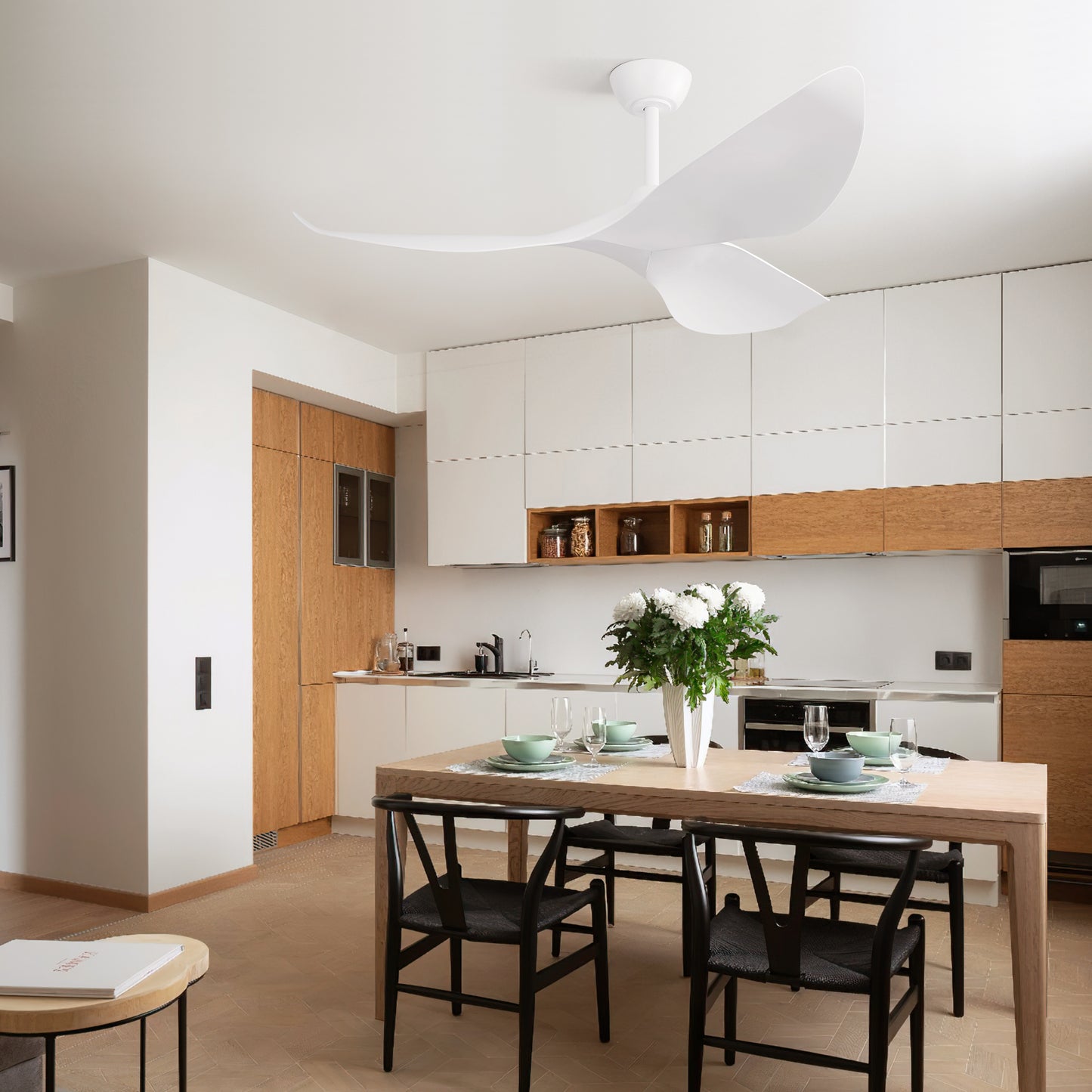 38 Inch Ceiling Fan Without Light, Modern Indoor Outdoor Ceiling Fans with DC Motor Remote Control for Bedroom, Living Room