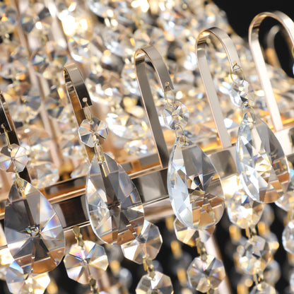 Gold Crystal Chandeliers,Large Contemporary Luxury Ceiling Lighting for Living Room Dining Room Bedroom Hallway