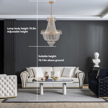 Gold Crystal Chandeliers,Large Contemporary Luxury Ceiling Lighting for Living Room Dining Room Bedroom Hallway