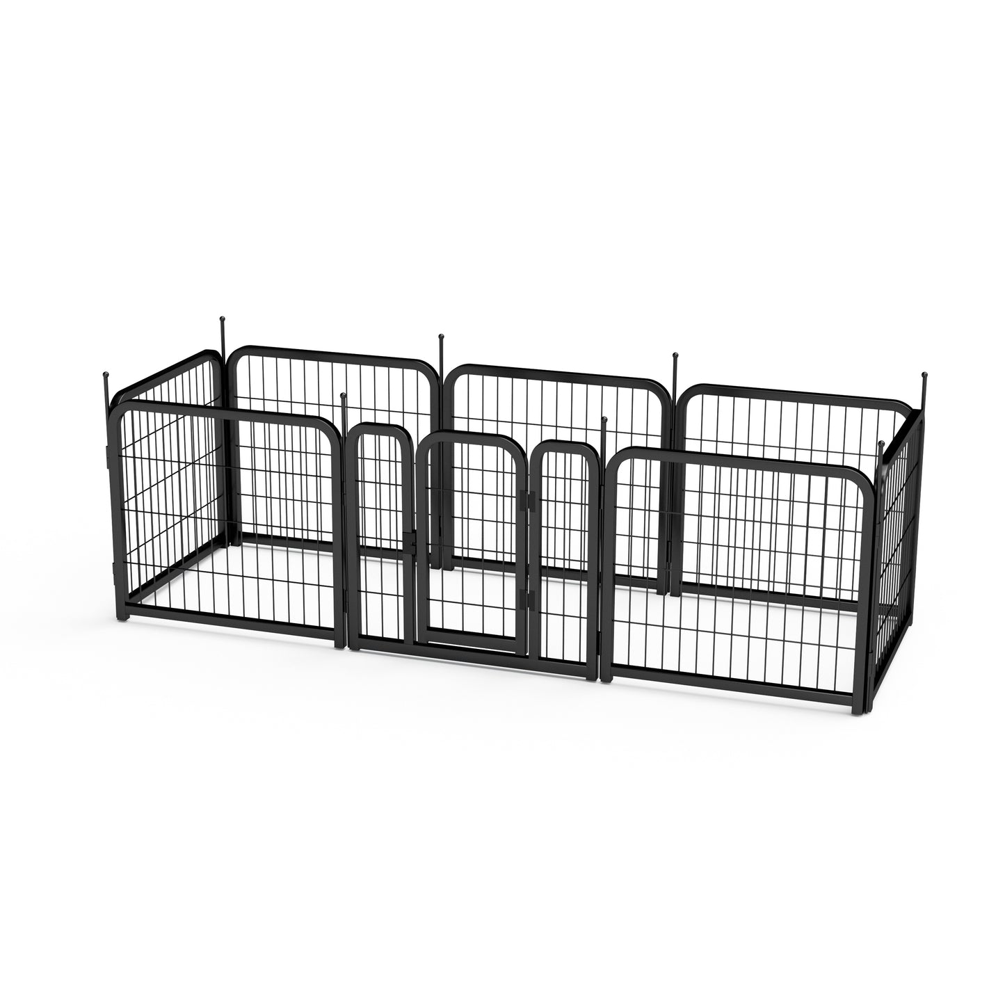 Dog Playpen Outdoor, 8 Panel Dog Fence 24" Pet Pen for Small Dogs Pet Exercise Pen for Puppy/Rabbit/Small Animals Portable Playpen for RV Camping Garden Yard, Indoor. Black, 22.2'' W x 23.6'' H.