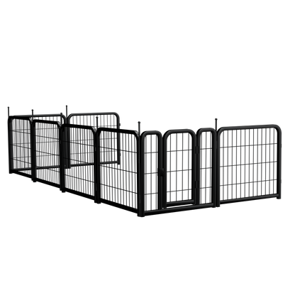 Dog Playpen Outdoor, 8 Panel Dog Fence 24" Pet Pen for Small Dogs Pet Exercise Pen for Puppy/Rabbit/Small Animals Portable Playpen for RV Camping Garden Yard, Indoor. Black, 22.2'' W x 23.6'' H.