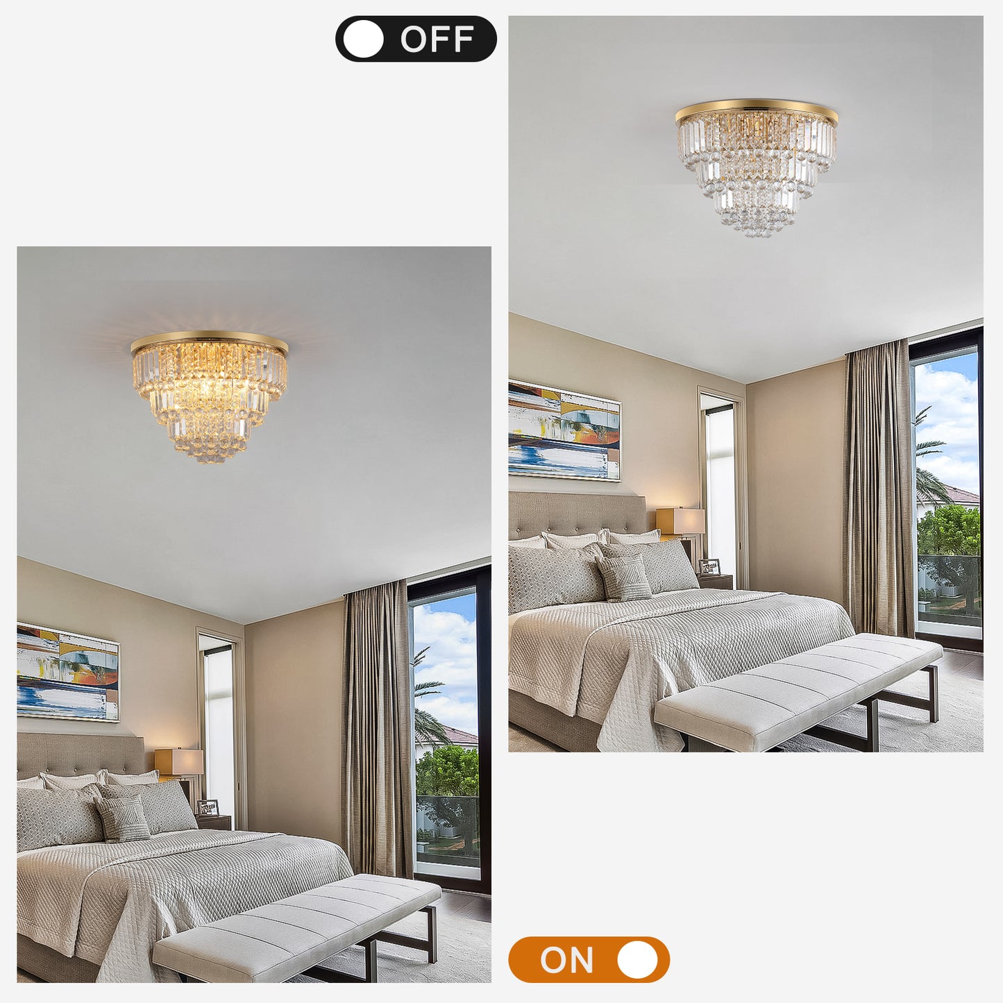 Gold luxury modern style crystal lights,large ceiling chandeliers,dining room,living room,bedroom (Bulb Not Included)