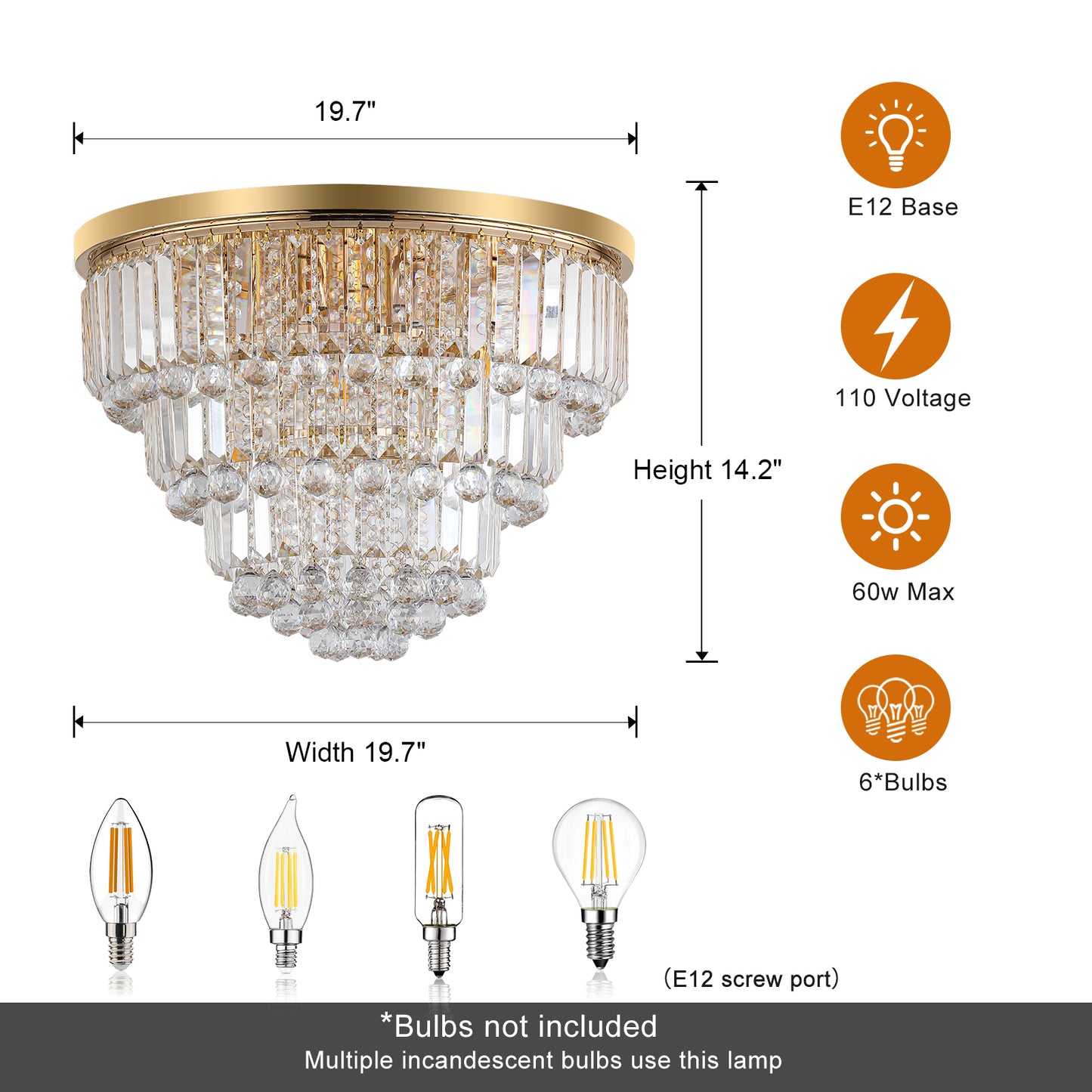 Gold luxury modern style crystal lights,large ceiling chandeliers,dining room,living room,bedroom (Bulb Not Included)