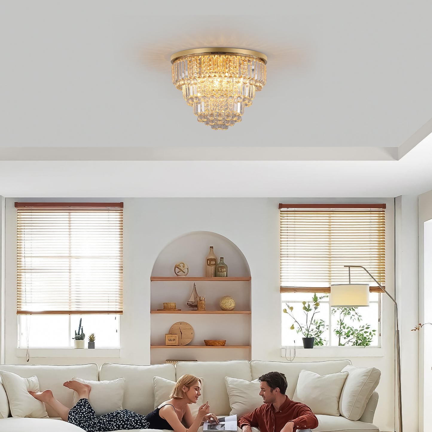 Gold luxury modern style crystal lights,large ceiling chandeliers,dining room,living room,bedroom (Bulb Not Included)